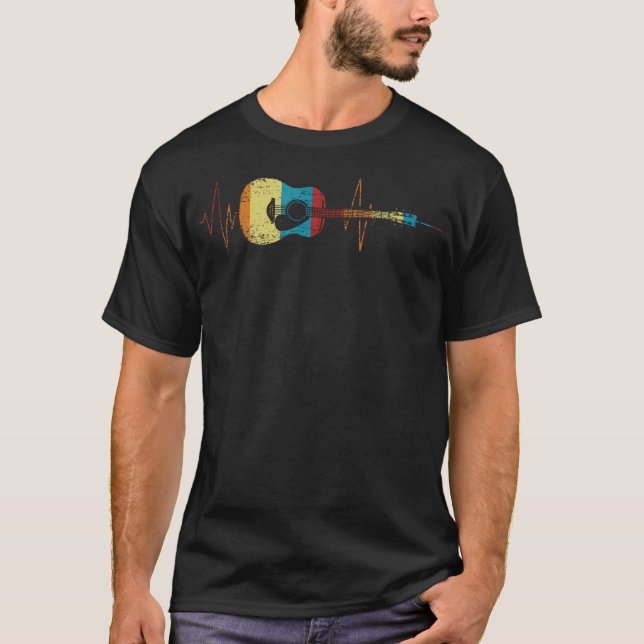  Heartbeat Guitar Gift For Guitar Players T T-Shirt (Front)