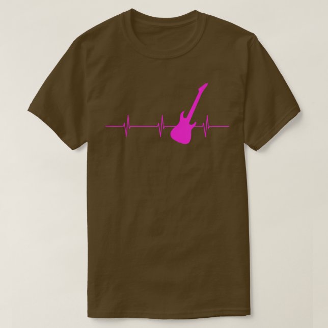 Heartbeat Guitarist Girl Guitar Lover Guitar Playe T-Shirt (Design Front)