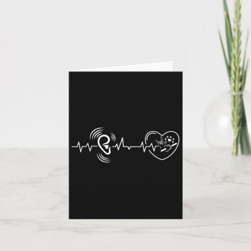 Heartbeat Hand Sign Language Hearing Loss Awarenes Card