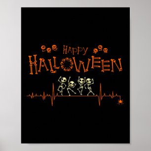 Heartbeat Happy Halloween Doctor Nurse Poster
