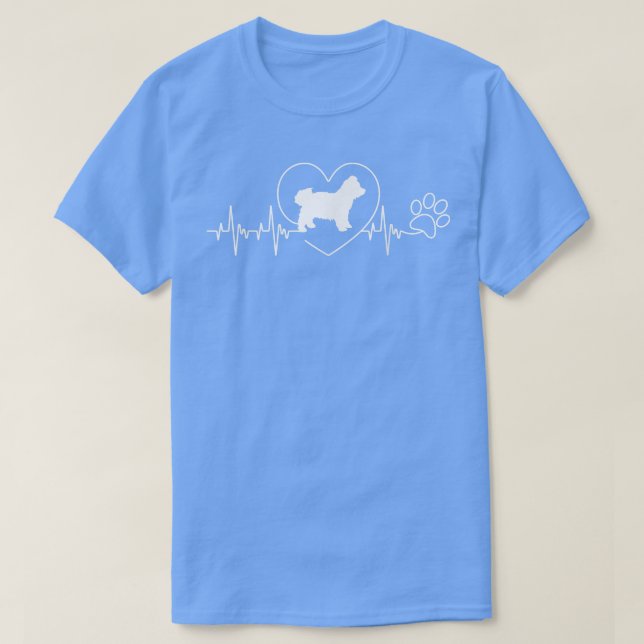 Heartbeat Heart Bichon Bolonka Zwetna Dog Owner Pa T-Shirt (Design Front)