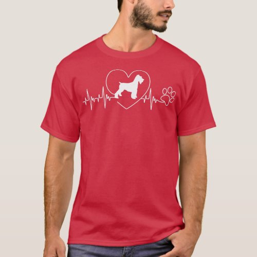 Heartbeat Heart Miniature Schnauzer Dog Owner Paw  T_Shirt