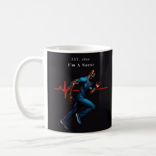 Heartbeat Hero Black Male Nurse Coffee Mug
