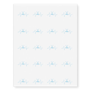 Heartbeat Hockey for Hockey Players & Fans Temporary Tattoos