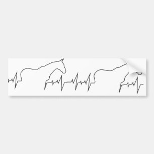 Heartbeat-Horse-and-Body Bumper Sticker