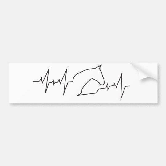 Heartbeat Horse Head Bumper Sticker