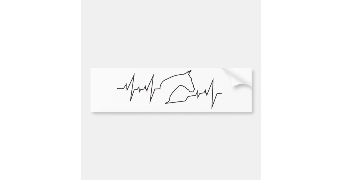 Heartbeat Horse Head Bumper Sticker Zazzle
