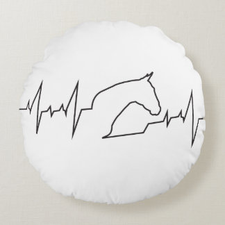 Heartbeat Horse Round Pillow