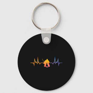 Heartbeat Ice Hockey Ice Hockey Player Hockey Coac Keychain