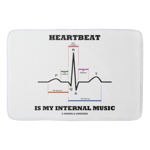 Heartbeat Is My Internal Music EKG Sinus Rhythm Bathroom Mat