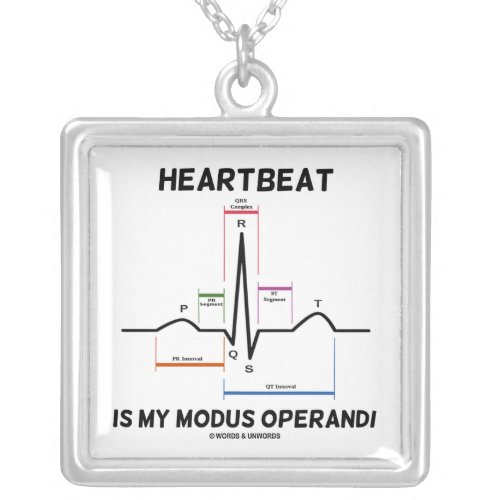 Heartbeat Is My Modus Operandi ECGEKG Silver Plated Necklace