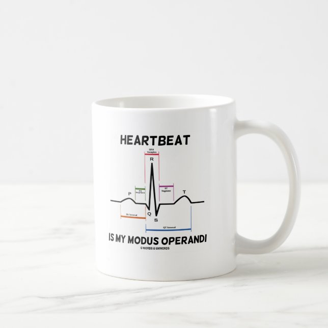 Heartbeat Is My Modus Operandi (Electrocardiogram) Coffee Mug (Right)
