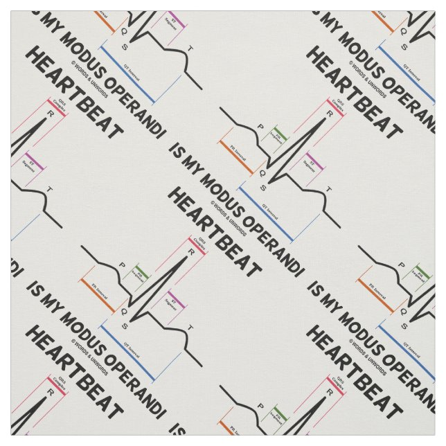 Heartbeat Is My Modus Operandi Electrocardiogram Fabric (Swatch)