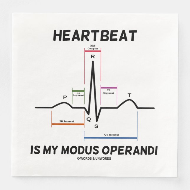 Heartbeat Is My Modus Operandi Electrocardiogram Paper Dinner Napkins (Front)