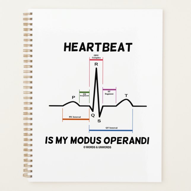 Heartbeat Is My Modus Operandi Electrocardiogram Planner (Front)