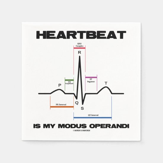 Heartbeat Is My Modus Operandi Sinus Rhythm Paper Napkins