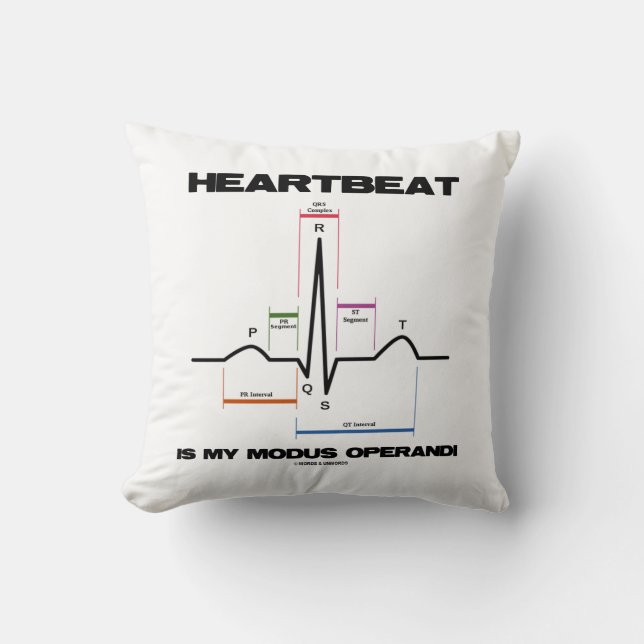 Heartbeat Is My Modus Operandi Sinus Rhythm Throw Pillow (Front)