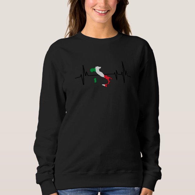 Heartbeat Italian Flag Italy Sweatshirt (Front)