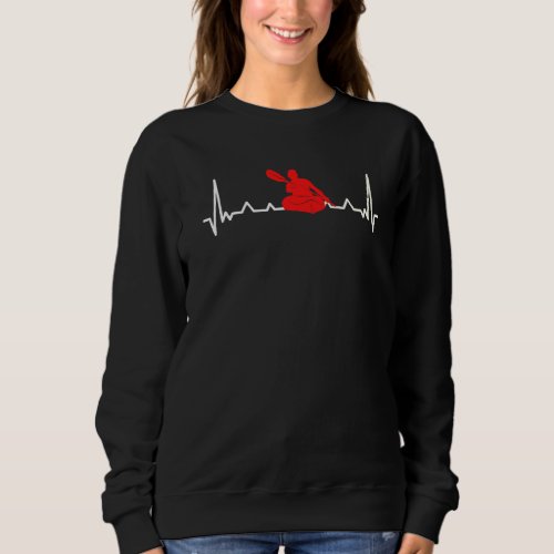 Heartbeat Kayak Paddle Ecg Heart Rate Heartline Sweatshirt