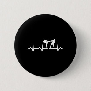 Heartbeat Kickboxing Shirt Kick Boxing Karate Tee Button
