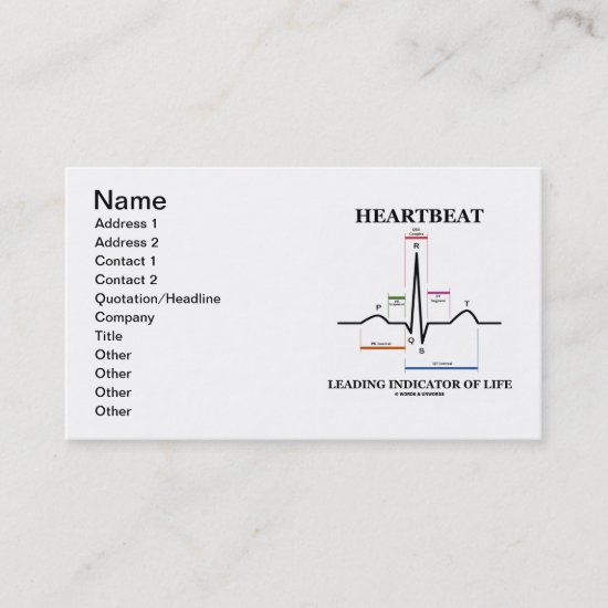 Heartbeat Leading Indicator Of Life (ECG/EKG) Business Card