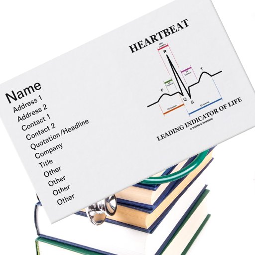 Customizable Heartbeat Leading Indicator Of Life (ECG/EKG) Business Card Templates