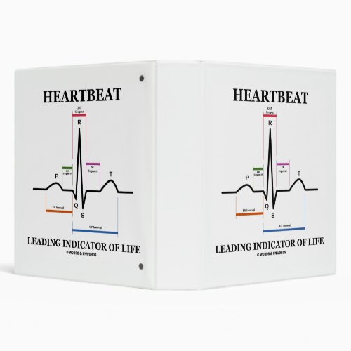 Heartbeat Leading Indicator Of Life ECGEKG Humor 3 Ring Binder