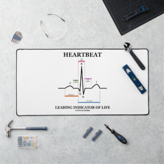 Heartbeat Leading Indicator Of Life ECG/EKG Humor Desk Mat