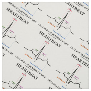 Just A Heartbeat Away Electrocardiogram EKG Humor Fabric | Zazzle