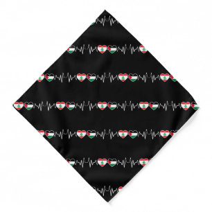 Heartbeat Lebanon Palestine Unity Flags. Bandana