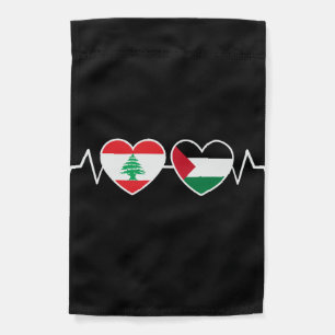 Heartbeat Lebanon Palestine Unity Flags. Garden Flag