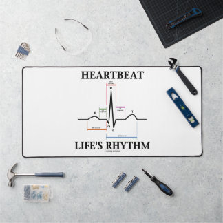 Heartbeat Life's Rhythm ECG EKG Electrocardiogram Desk Mat