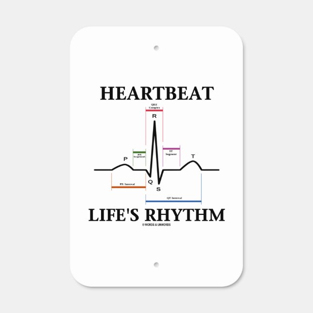 Heartbeat Life's Rhythm ECG/EKG Electrocardiogram Metal Sign (Front)