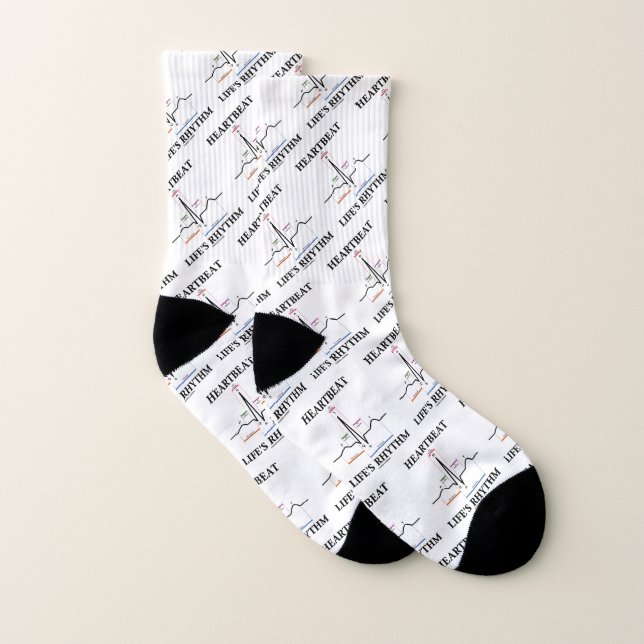 Heartbeat Life's Rhythm ECG/EKG Electrocardiogram Socks (Pair)