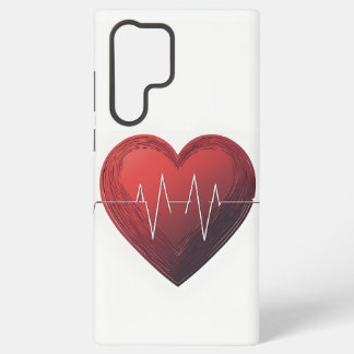 Heartbeat Love Red Heart – Minimalist Samsung Galaxy S22 Ultra Case