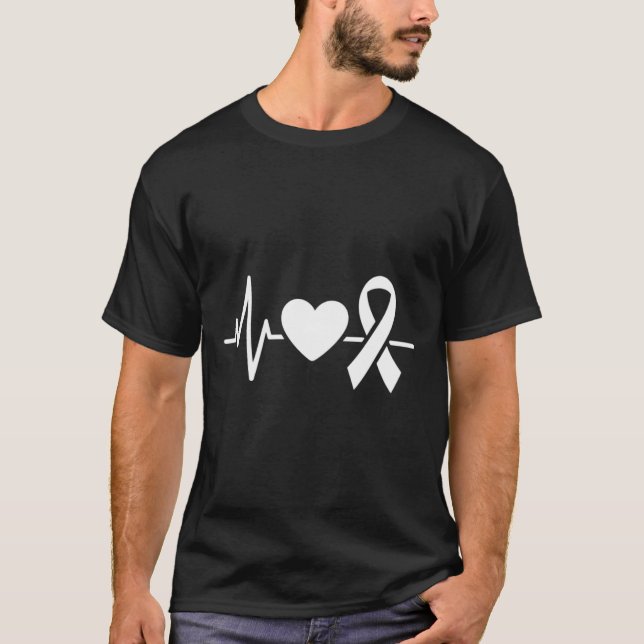 Heartbeat Love Ribbon Awareness T-Shirt (Front)