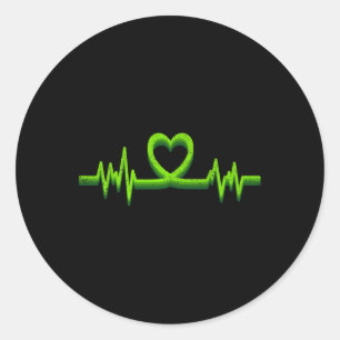 Heartbeat Mental Health Awareness For Mens Kids  Classic Round Sticker