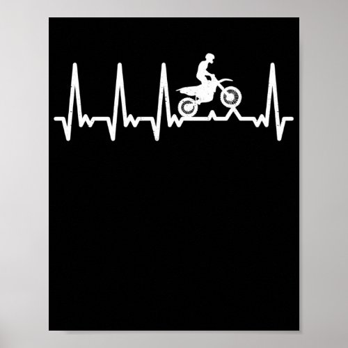 Heartbeat motocross heartbeat motorcycle racer poster