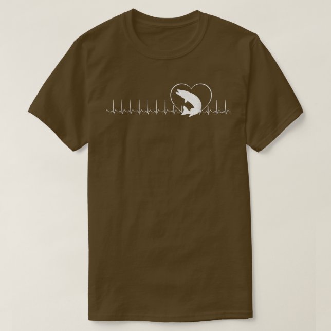 Heartbeat Musky Fishing Angler Gift  T-Shirt (Design Front)