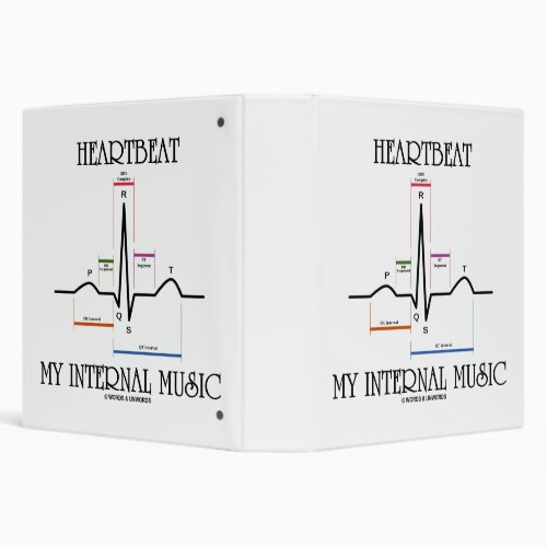 Heartbeat My Internal Music ECG EKG Sinus Rhythm 3 Ring Binder