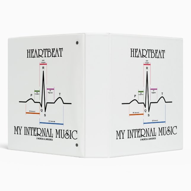 Heartbeat My Internal Music ECG EKG Sinus Rhythm 3 Ring Binder (Background)