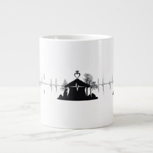 Heartbeat Nativity Unique Minimal Jumbo Mug