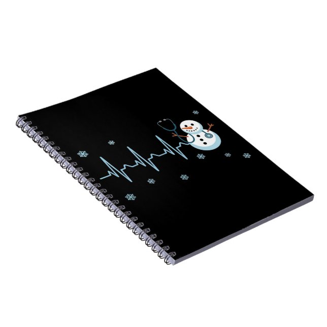 Heartbeat Nurse Snowman Christmas  Notebook (Right Side)