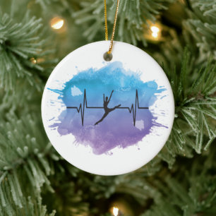 Heartbeat of a Dancer Watercolor Ceramic Ornament