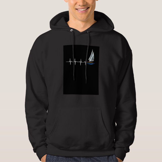 Heartbeat Of A Sailor Retro Sailing Designs Presen Hoodie (Front)