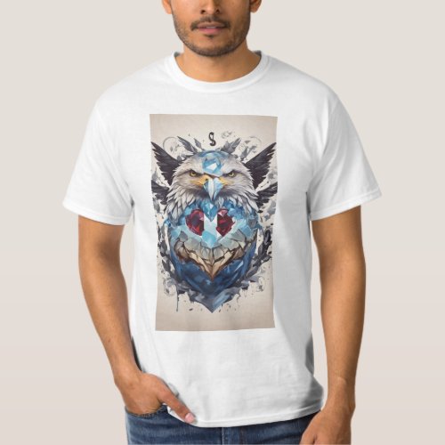 Heartbeat of Freedom Eagle in Crystal Apple T_Shi T_Shirt