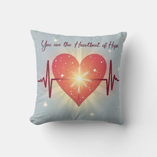 Heartbeat of Hope 2  Throw Pillow