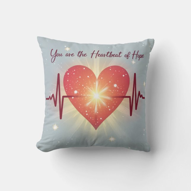 Heartbeat of Hope 2  Throw Pillow (Front)