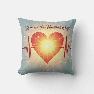 Heartbeat of Hope  Throw Pillow