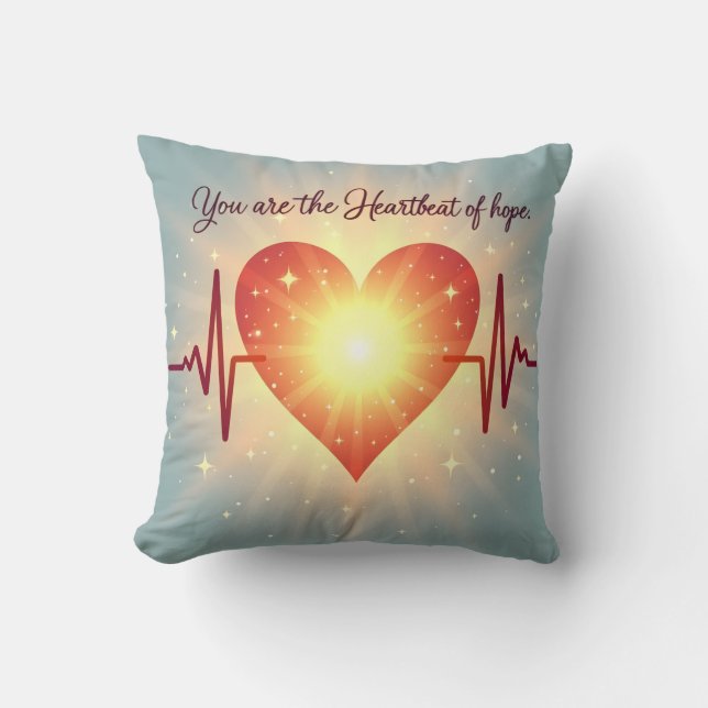 Heartbeat of Hope  Throw Pillow (Front)